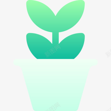 植物图标植物盆平面设计师45渐变图标