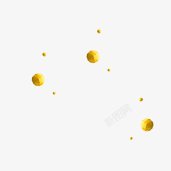 C4D黄色几何多边立体球漂浮素材