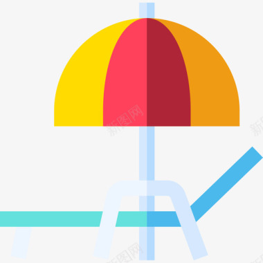 夏季饮品沙滩伞夏季179平坦图标