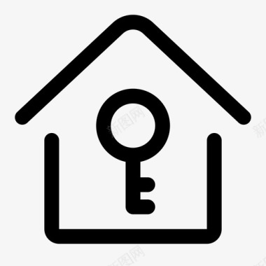 买房租房租房钥匙房子线性图标