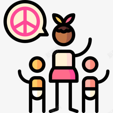 儿童节和平国际儿童节2线性颜色图标