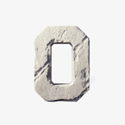 3D灰色石头英文字母素材