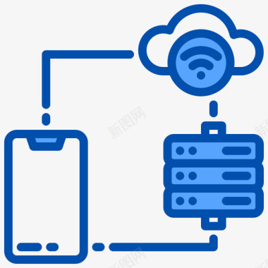 存储云存储物联网156蓝色图标