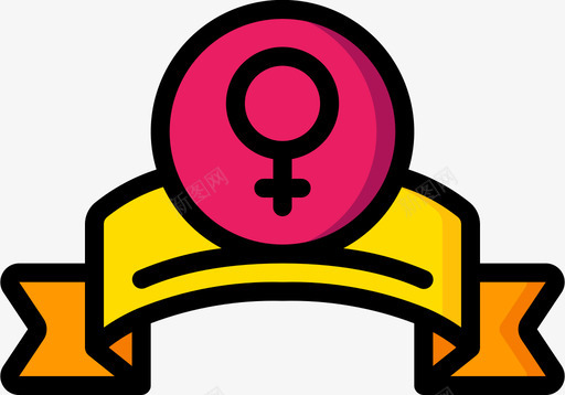妇女节展板横幅妇女节56线性颜色图标