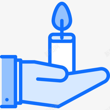 蜡烛蜡烛葬礼53蓝色图标