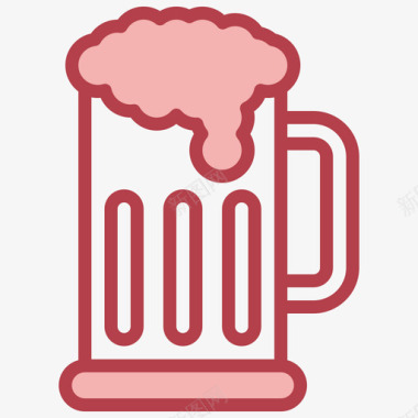 啤酒夏季147红色图标