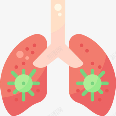 传播策略肺病毒传播扁平图标