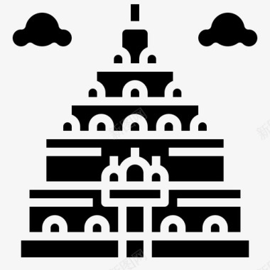 普兰巴南寺建筑建筑和城市图标