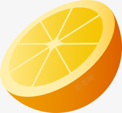 橙子黄色水果食物透明底素材