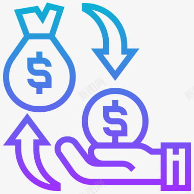 公益图标设计退款付款要素3梯度图标