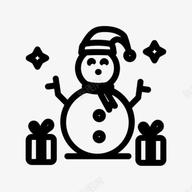 雪人雪人圣诞节平安夜图标