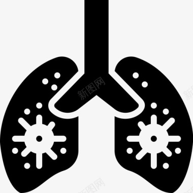 肺部病毒传播1填充图标