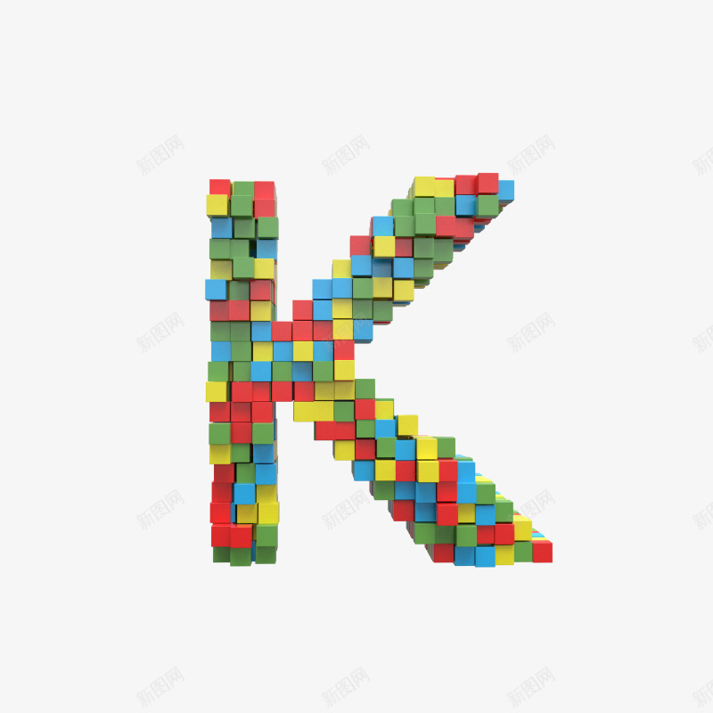 红黄积木搭建数字字母Kpng免抠素材_88icon https://88icon.com 3D 英文 积木 字数 数字 26个 字母 透明 碎石 组合 文字