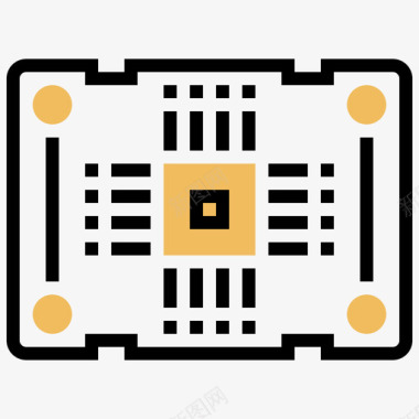 PCB板实物图Pcb板电子元件10黄色阴影图标