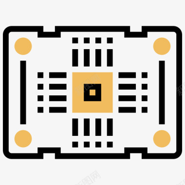 PCB板Pcb板电子元件10黄色阴影图标