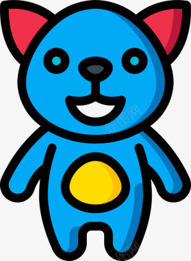 猫猫软玩具4线性颜色图标