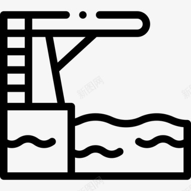 跳水运跳水平台游泳池36直线型图标