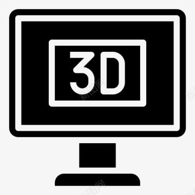 电视3D3d电影电视64填充图标