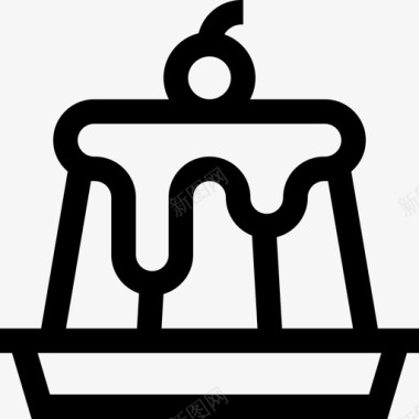 布丁布丁甜点和糖果17线性图标