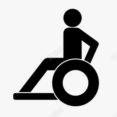 帮助推轮椅轮椅医疗保健残疾人图标