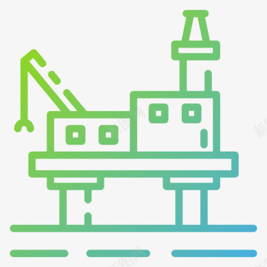 矢量平台石油平台石油工业19梯度图标