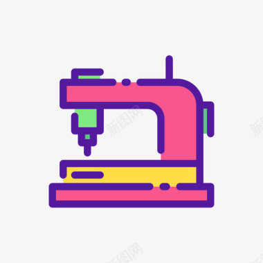 png图片素材缝纫机工艺21线颜色图标