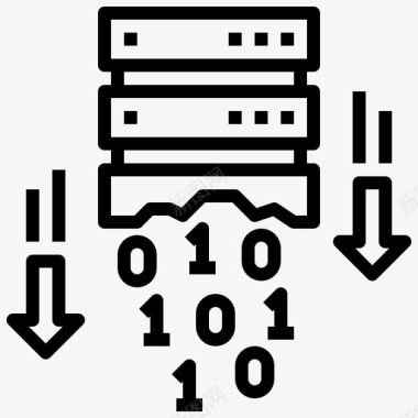 大数据数据丢失网络犯罪39线性图标