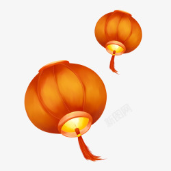 新年中国风灯笼手绘插画白底中国风灯笼手绘过年新年春素材