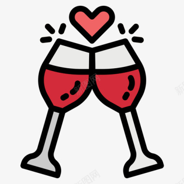 酒酒爱情时刻4线性颜色图标