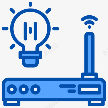 蓝色的调制解调器物联网156蓝色图标