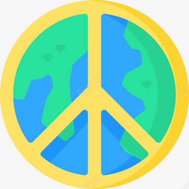 和平世界之爱11平坦图标