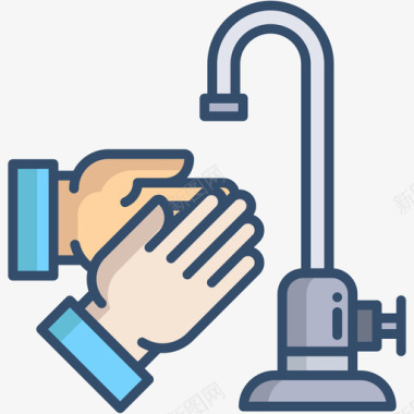 洗手液洗手液病毒159线性颜色图标