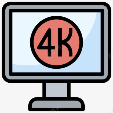4K指示牌4k电影电视67线性彩色图标