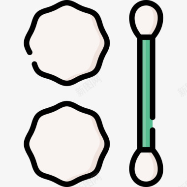矢量消毒棉签棉签药房95线性颜色图标