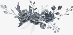 彩黑白波西米亚牡丹花卉剪贴画婚礼请柬设计PS52彩素材