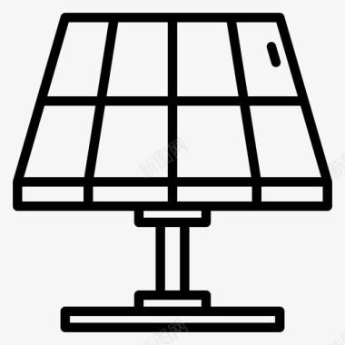 太阳能板太阳能板石油工业17直线图标