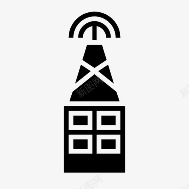 WiFi信号热点塔网络塔信号塔图标