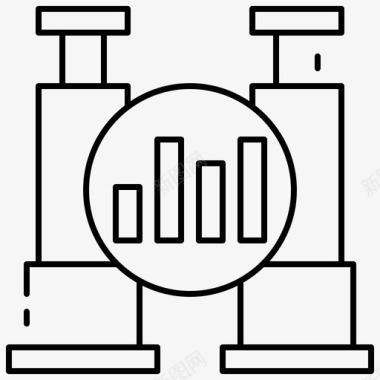 黑白图钉标志市场预测业务图表图标