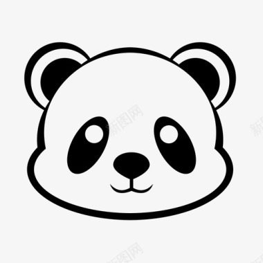 快乐小孩快乐熊猫表情脸头图标