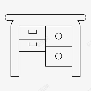 书桌书桌装饰家具图标