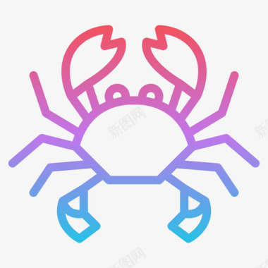 巨蟹座螃蟹螃蟹45号动物梯度图标