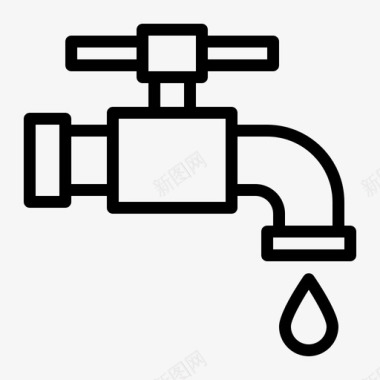 透明水龙水龙头水管水图标