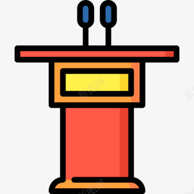 讲台讲台沟通225线颜色图标