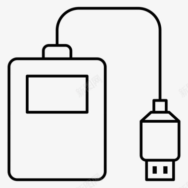 仿真硬盘图标电缆适配器电缆连接电缆连接器图标