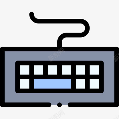 办公电脑样机电脑键盘在家办公47线性颜色图标