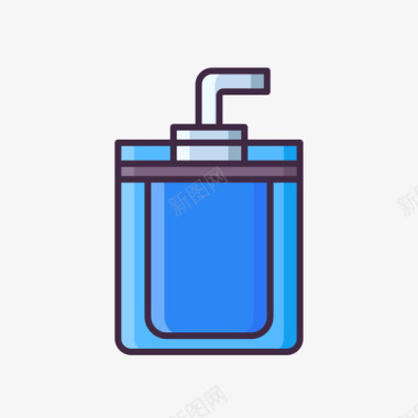 瓶肥皂瓶纹身22线性颜色图标
