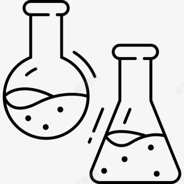 化学品矢量烧瓶化学品实验图标