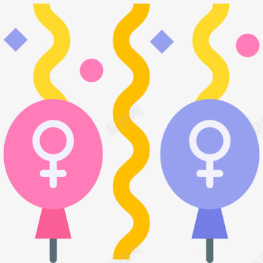 气球妇女节58平淡图标