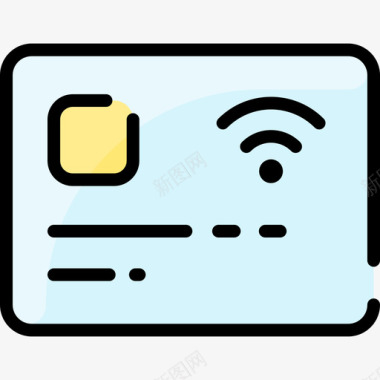信用卡样机信用卡互联网技术29线性彩色图标