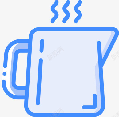 洒水壶水壶咖啡师3号蓝色图标